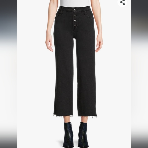 💋 Wide leg Button Fly High Rise Crop Jeans Plus Sizes 16,18 & 20 NWT - Picture 1 of 8